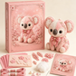 🎀50 % DE RÉDUCTION🎁Kit de patchwork en feutrine à faire soi-même Forêt enchantée rose