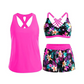 🌸 -50% ! 🦋 Ensemble Tankini Élégant 3 Pièces – Coupe Flatteuse, Imprimé Tropical Tendance & Dos Croisé – Idéal pour la Plage et la Piscine ✨