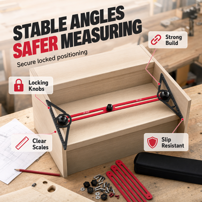 📐 OFFRE LIMITÉE : 50 % DE RÉDUCTION ! ⚙️ Kit d'outils de marquage multifonctionnel pour le travail du bois – Aluminium massif, haute précision, portable ✨