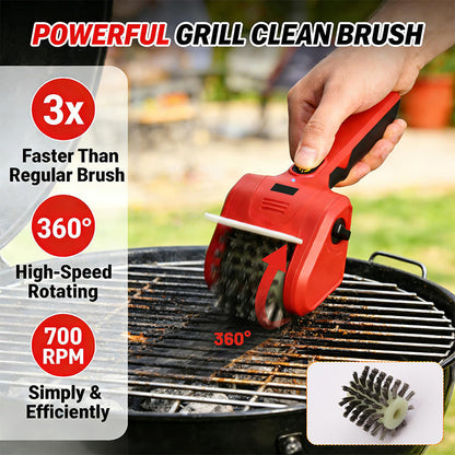 🔥Nettoyeur de gril électrique avec brosse rotative en acier