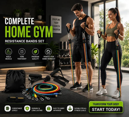 ⏳Offre spéciale à durée limitée⏰ Sculptez le corps de vos rêves sans aller à la salle de sport | Kit de bandes de résistance ajustables pour un entraînement complet du corps, où que vous soyez
