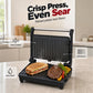 Appareil à sandwichs et paninis électrique avec plaque de cuisson à 180 degrés
