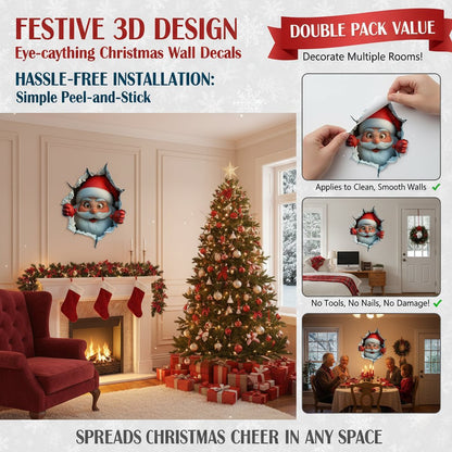 🎅Stickers muraux 3D Surprise du Père Noël