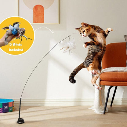 🎅Prévente de Noël🌲Ensemble de jouets interactifs pour chat avec simulation d'oiseau