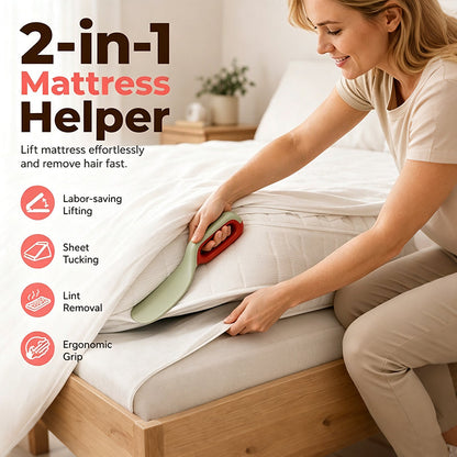 Outil 2 en 1 pour soulever le matelas et enlever les peluches
