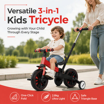 🎁Nouveautés 2026 : 50 % de réduction ! 💥 Tricycle et draisienne 3 en 1 pour enfants : ludique, stable et adaptable 👶✨