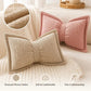Coussin décoratif en chenille douce en forme de nœud