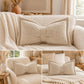 Coussin décoratif en chenille douce en forme de nœud