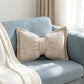 Coussin décoratif en chenille douce en forme de nœud