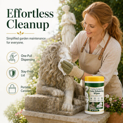 Lingettes nettoyantes et rehausseuses de couleur pour sculptures de jardin extérieur (paquet de 40)