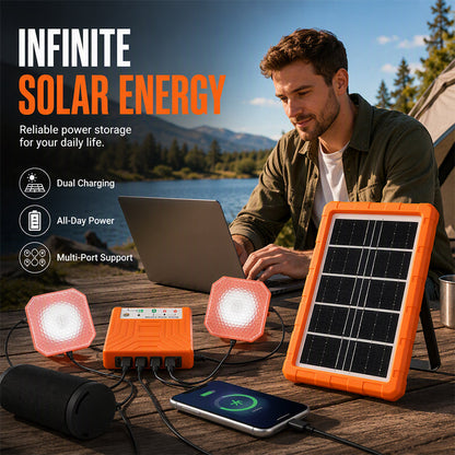 ☀️ 50 % DE RÉDUCTION MAINTENANT ! Panneau solaire portable en matériau résistant – Recharge et alimentation 2 en 1, pour téléphones, batteries et appareils, camping et urgence