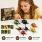 Ensemble de jeu de simulation d'insecte ailé à remontoir avec cartes éducatives