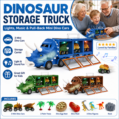 Camion jouet interactif de transport de dinosaures