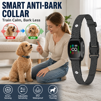 Collier anti-aboiement intelligent pour chiens
