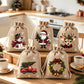 🎅🎁 Sacs cadeaux de Noël à cordon – Imprimés festifs, tissu durable, un emballage chic et réutilisable pour vos présents, sous le sapin et au-delà 🎄✨
