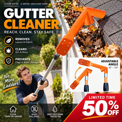 🍂 Outil de nettoyage de gouttières au niveau du sol | Réglable