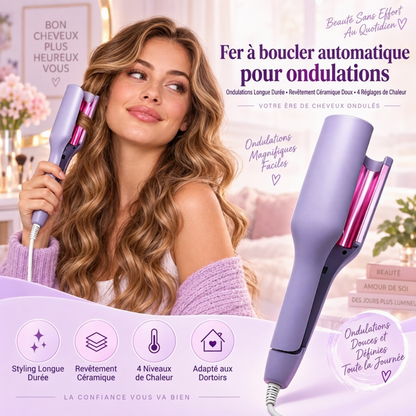 💇‍♀️ 50 % DE RÉDUCTION MAINTENANT ! Pince à onduler en céramique – Coiffage et ondulation 2 en 1, crée des vagues régulières et naturelles en quelques passages, sans brûler les cheveux, pour un look plage